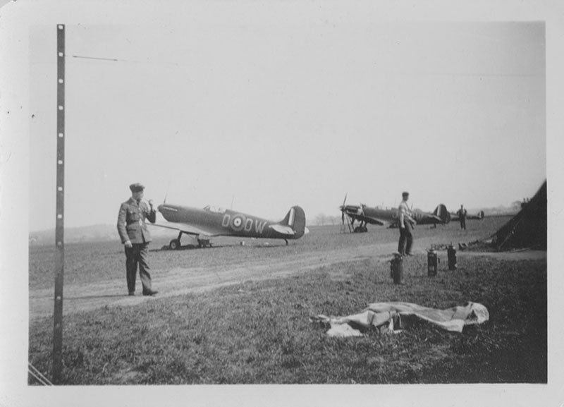 610 Squadron Spitfires during Battle of Britain "From the rear. 1940"